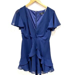 Babydoll Y2K Women Dress Medium V-Neck Sheer Ruffle Sleeve High Waist Feminine